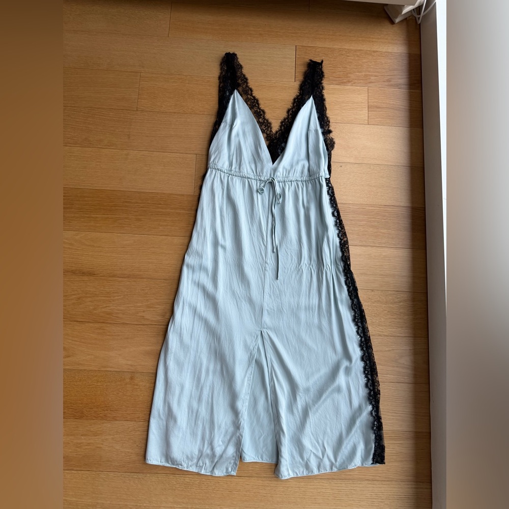 Fleur du Mal Light blue dress with Black Lace